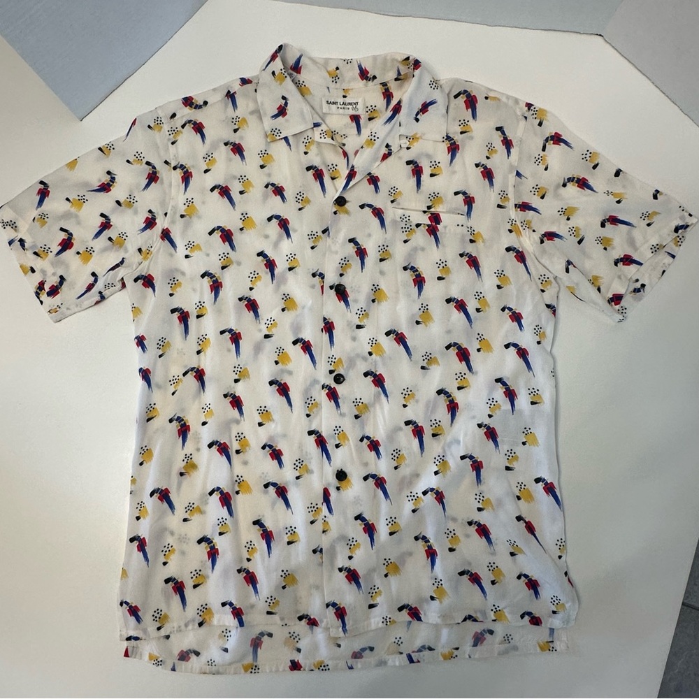 Men's $790 Saint Laurent Abstract Print Shirt - Picture 2 of 6